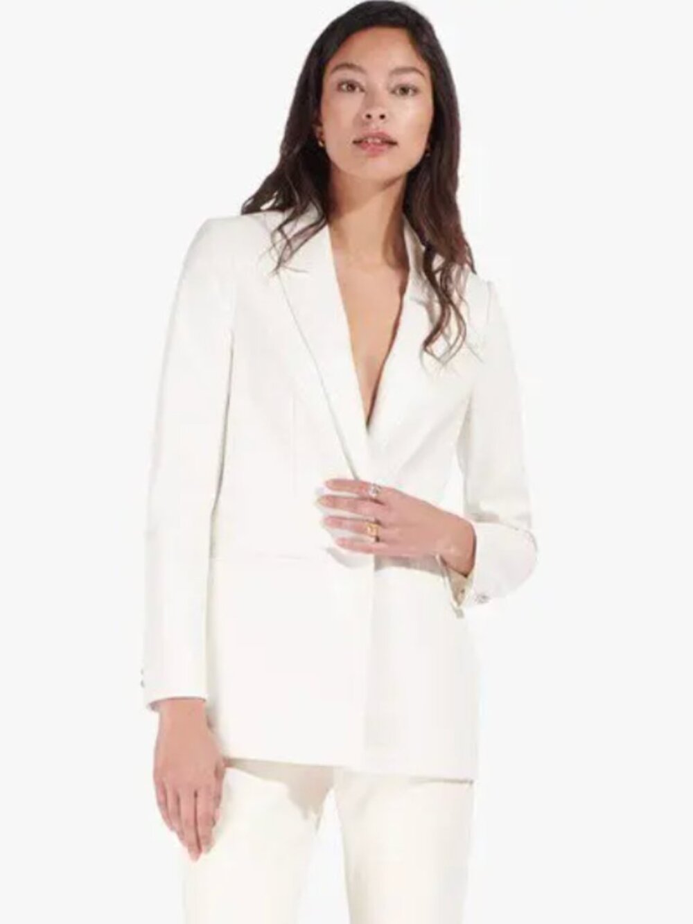 NEW STAUD Madden Ivory Vegan Leather Blazer NWT | Size M